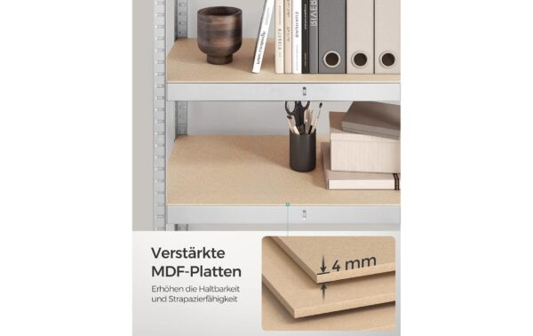 Songmics Regal 2er Set, 4 Ablagen 80x40x160 cm, Stahl, MDF