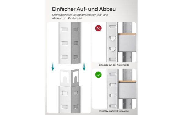 Songmics Regal 2er Set, 4 Ablagen 80x40x160 cm, Stahl, MDF