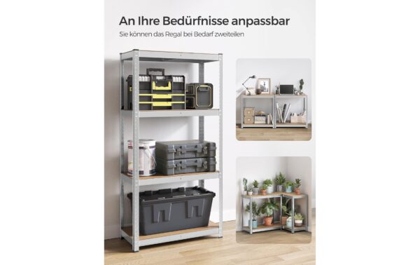 Songmics Regal 2er Set, 4 Ablagen 80x40x160 cm, Stahl, MDF