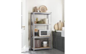 Songmics Regal 2er Set, 4 Ablagen 80x40x160 cm, Stahl, MDF
