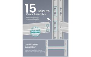 2109730_1 - Mediatech Songmics Regal 2er Set, 5 Ablagen 90x40x180 cm, Stahl, MDF
