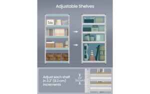 2109730_2 - Mediatech Songmics Regal 2er Set, 5 Ablagen 90x40x180 cm, Stahl, MDF