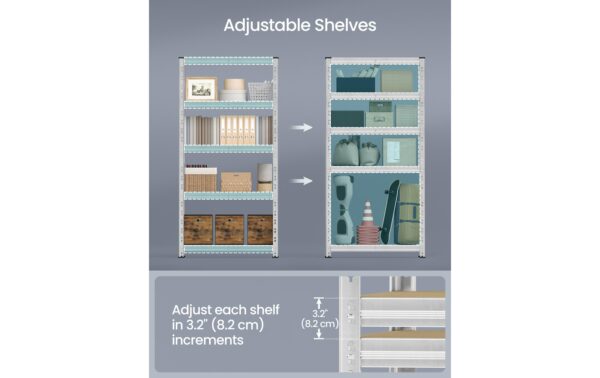 2109730_2 - Mediatech Songmics Regal 2er Set, 5 Ablagen 90x40x180 cm, Stahl, MDF