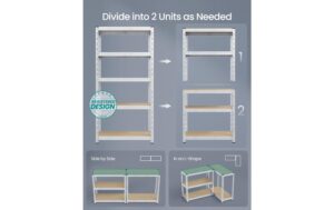 2109730_3 - Mediatech Songmics Regal 2er Set, 5 Ablagen 90x40x180 cm, Stahl, MDF