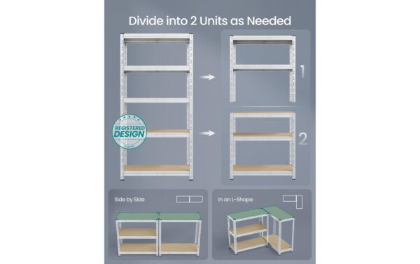 2109730_3 - Mediatech Songmics Regal 2er Set, 5 Ablagen 90x40x180 cm, Stahl, MDF
