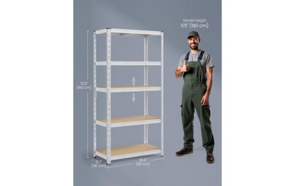 2109730_4 - Mediatech Songmics Regal 2er Set, 5 Ablagen 90x40x180 cm, Stahl, MDF