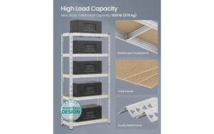 2109730_5 - Mediatech Songmics Regal 2er Set, 5 Ablagen 90x40x180 cm, Stahl, MDF