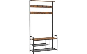 2109738 - Mediatech Vasagle Garderobe mit Schuhregal 85x30x180.5 cm, Eisen, Spanplatte kaufen Schweiz | Mediatech.ch