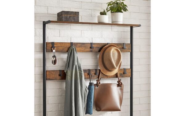 2109738_3 - Mediatech Vasagle Garderobe mit Schuhregal 85x30x180.5 cm, Eisen, Spanplatte