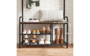 2109738_4 - Mediatech Vasagle Garderobe mit Schuhregal 85x30x180.5 cm, Eisen, Spanplatte