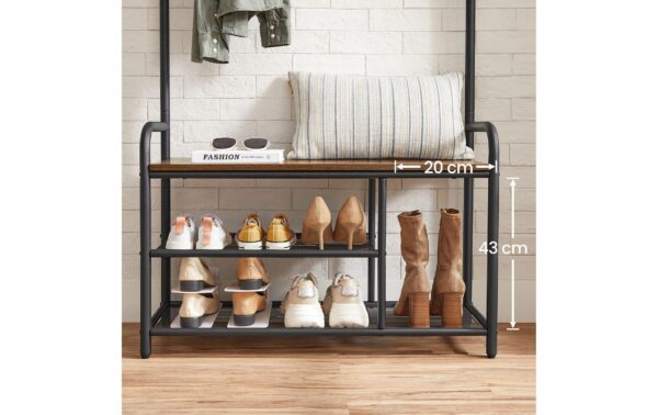 2109738_4 - Mediatech Vasagle Garderobe mit Schuhregal 85x30x180.5 cm, Eisen, Spanplatte