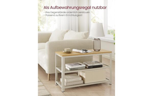 2109758_6 - Mediatech Vasagle Schuhgestell Natur-Weiss,3 Ablagen 73x30x45 cm, Stahl, Spanplatte