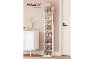 2109759_1 - Mediatech Vasagle Schuhgestell Weiss, 8 Ablagen 26.5x30x147 cm, Stahl, Spanplatte