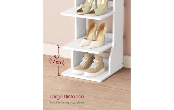 2109759_3 - Mediatech Vasagle Schuhgestell Weiss, 8 Ablagen 26.5x30x147 cm, Stahl, Spanplatte