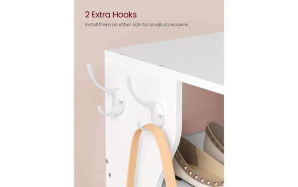 2109759_4 - Mediatech Vasagle Schuhgestell Weiss, 8 Ablagen 26.5x30x147 cm, Stahl, Spanplatte