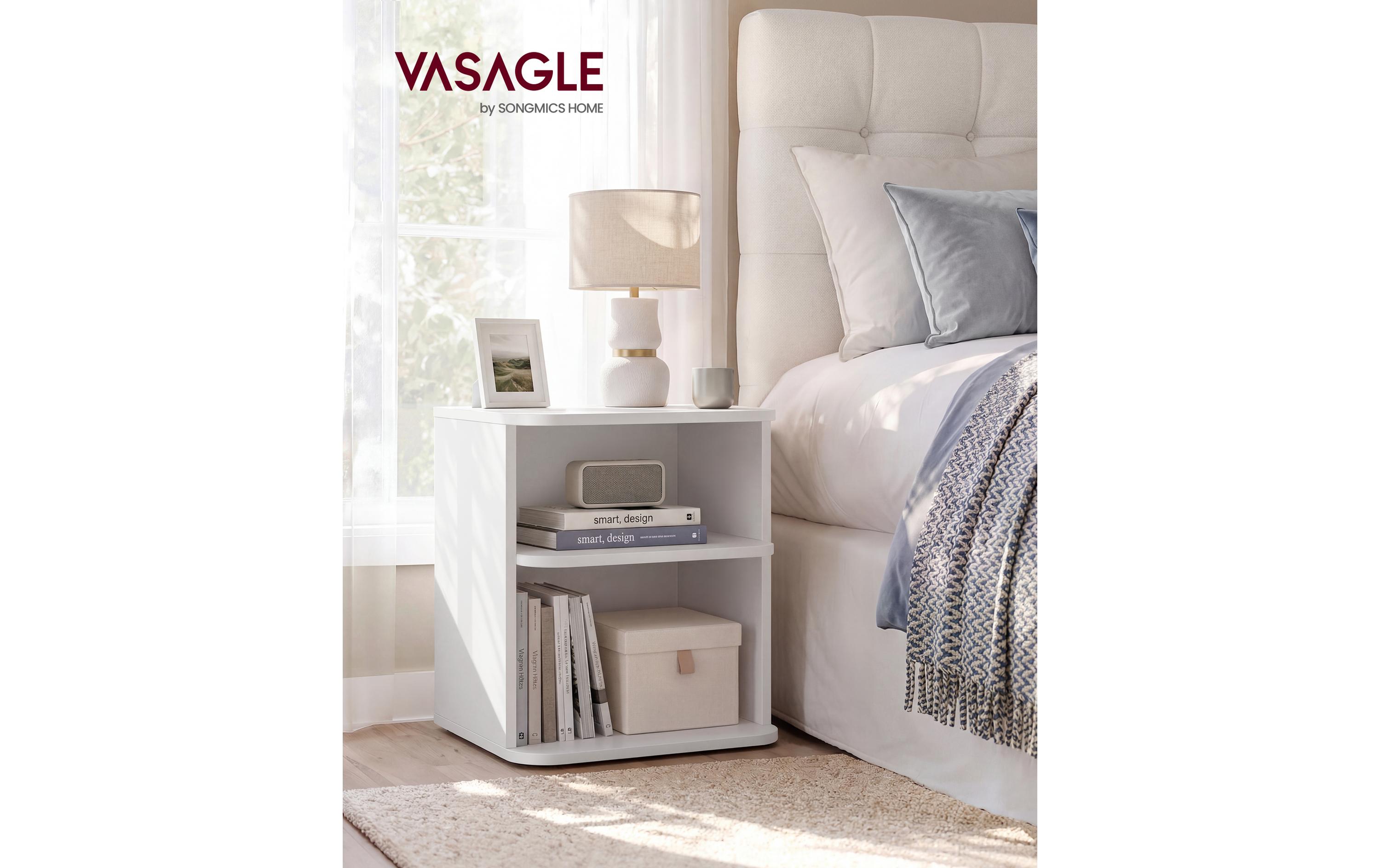2109771_1 - Mediatech Vasagle Beistelltisch in Weiss 35x30x45 cm, Spanplatte