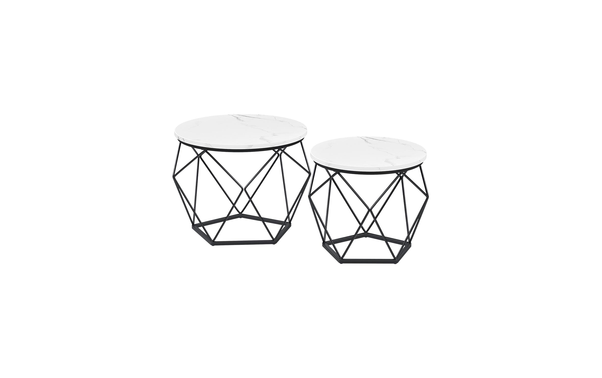 2109774 - Mediatech Vasagle Beistelltisch 2er Set, Marmoroptik 50/30x40/36.3 cm (DxH), Stahl, Spanplatte kaufen Schweiz | Mediatech.ch