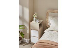Vasagle Beistelltischmit Schublade und Ablage 25x30x62 cm, MDF, Spanplatte