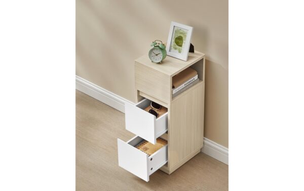 Vasagle Beistelltischmit Schublade und Ablage 25x30x62 cm, MDF, Spanplatte