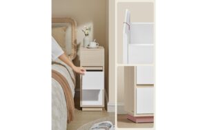 Vasagle Beistelltischmit Schublade und Ablage 25x30x62 cm, MDF, Spanplatte