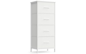 2109783 - Mediatech Songmics Kommode Weiss, 4 Schubladen 39.6x30x95.2 cm, MDF, Spanplatte kaufen Schweiz | Mediatech.ch