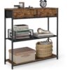 2109794 - Mediatech Vasagle Konsolentisch Schwarz-Braun 76x24x79.9 cm, Spanplatte, Stahl