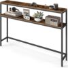 2109797 - Mediatech Vasagle Konsolentisch Schwarz-Braun 120x20x80.5 cm, Spanplatte, Stahl