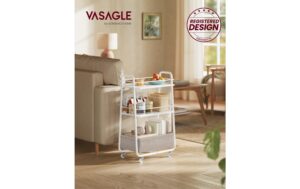 2109803_1 - Mediatech Vasagle Bartrolley Weiss 43.2x30.4x81 cm, Stahl, Polyester