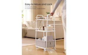 2109803_5 - Mediatech Vasagle Bartrolley Weiss 43.2x30.4x81 cm, Stahl, Polyester