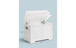 2109807_3 - Mediatech Vasagle Truhe Landhausstil, Weiss 80x40x46 cm, MDF, Spanplatte