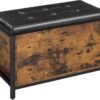 Vasagle Truhe Industrial 80x40x50 cm, Stahl. Kunstleder, Spanplatte