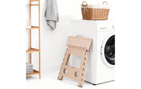 relaxdays Klapphocker faltbar XL Farbe: Beige