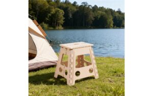 relaxdays Klapphocker faltbar XL Farbe: Beige