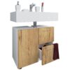 VCM Unterschrank Flandu Weiss/Honig-Eiche