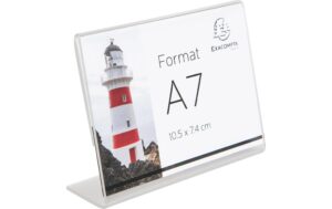 2127150_1 - Mediatech Exacompta Tischaufsteller A7, quer, 10Stück schräg, Exacryl, UV beständig