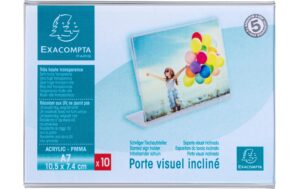 2127150_3 - Mediatech Exacompta Tischaufsteller A7, quer, 10Stück schräg, Exacryl, UV beständig