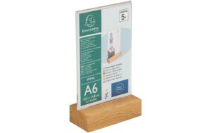 2127153_1 - Mediatech Exacompta Tischaufsteller A6, hoch Holzsockel, UV beständig