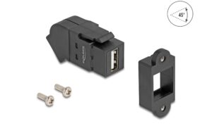 Delock Keystone Modul USB 2.0 Bu zu Bu USB 2.0, Bu 45° gewinkelt, ohne Kabel