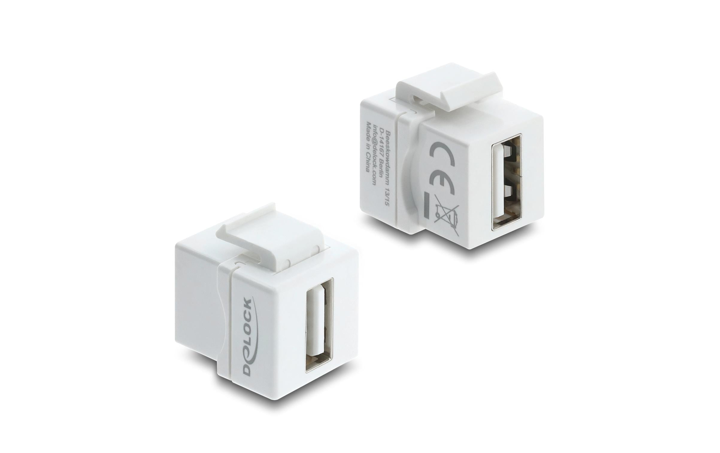 2130853 - Mediatech Delock Keystone Modul USB 2.0 Bu zu Bu USB 2.0, weiss, Kunststoff kaufen Schweiz | Mediatech.ch