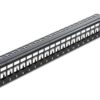 Delock 19 Keystone Patchpanel 24 Port 1HE, schwarz, Beschriftungsfeld,  Zug Entl.