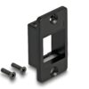 Delock Keystone Halterung 1 Port Zink Metall, schwarz, konische verschr.