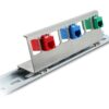 Delock Keystone Metall Halterung 8 Port für 35 mm Hutschiene, Edelstahl
