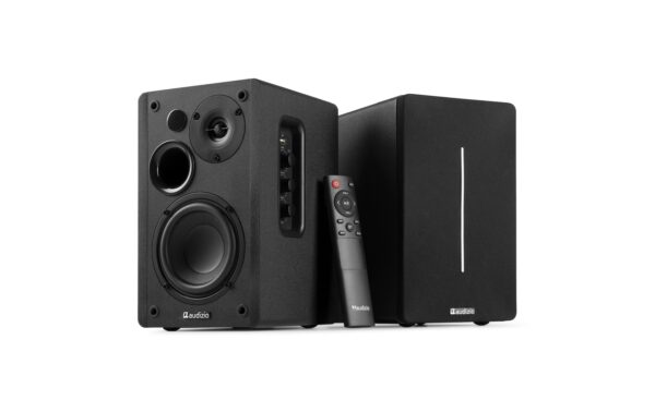 Audizio KS01B Regal-Lautsprecher Set, 120W, BT, schwarz
