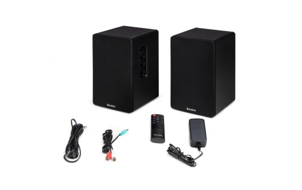 2132074_6 - Mediatech Audizio KS01-BK Regal-Lautsprecher Set, 80W, BT, schwarz