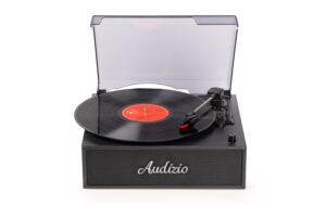 Audizio Reno-BK Retro Plattenspieler, BT, Stereo, schwarz