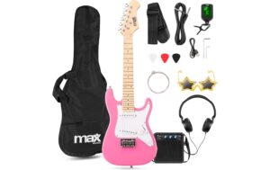 MAX GigKit Junior 1/4 PI E-Gitarrenset, Junior, 1/4, pink