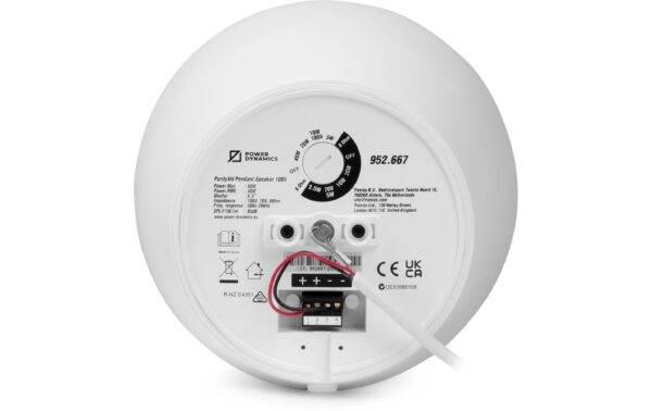 2132212_8 - Mediatech Power Dynamics Purity6W Hängelautsprecher, 100V, 6.5, 2-Wege, wh
