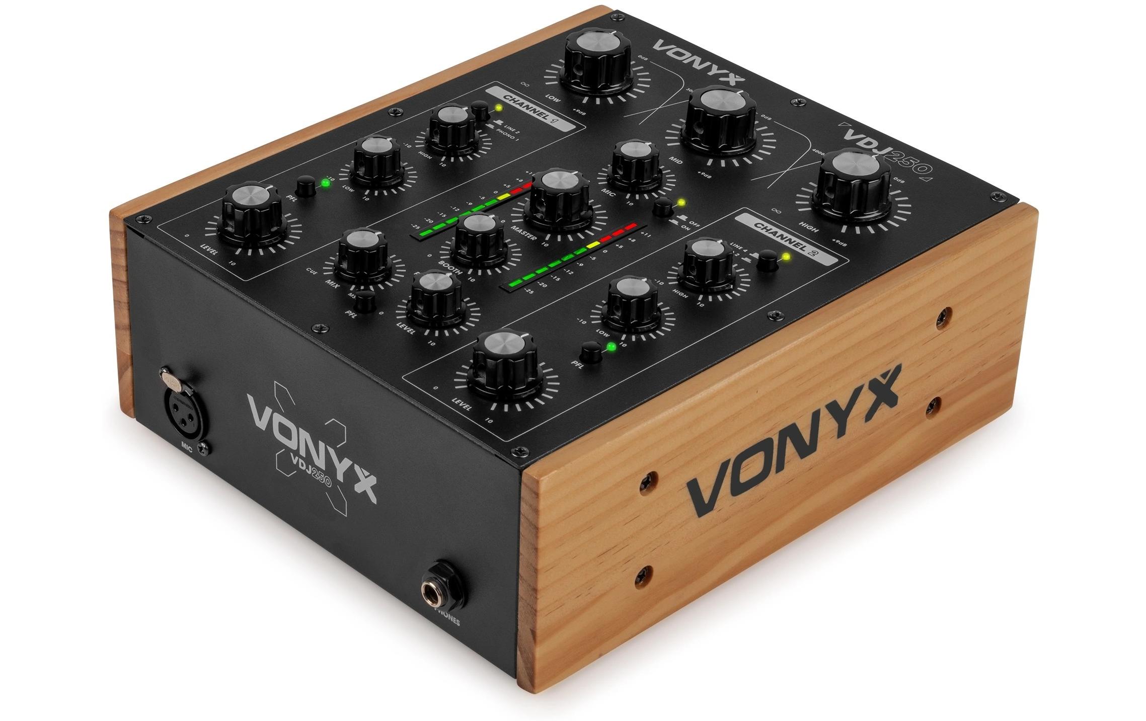 2132233_1 - Mediatech Vonyx VDJ250 DJ Mixer, Rotary, 2-Kanal, BT