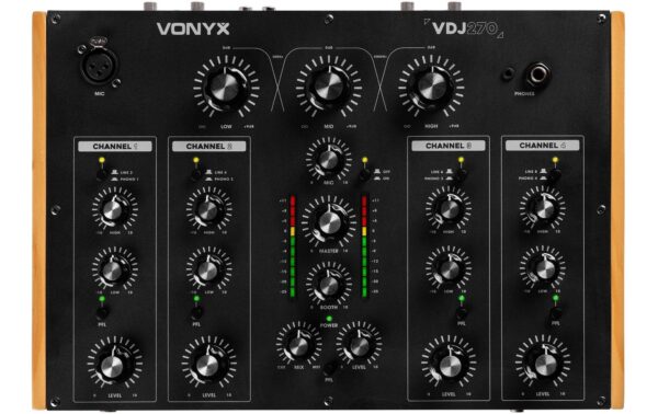 Vonyx VDJ270 DJ Mixer, Rotary, 4-Kanal, BT