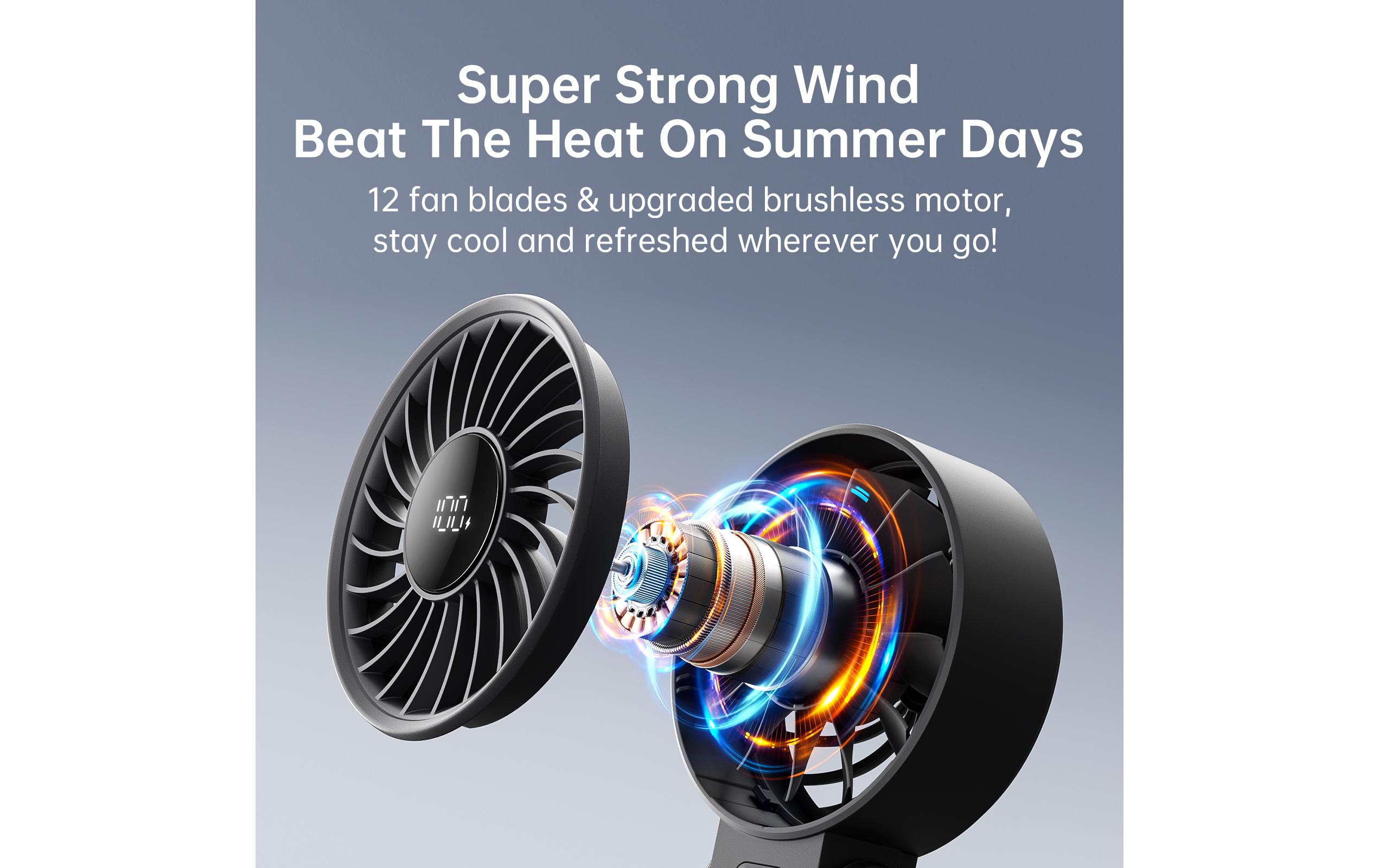 2132359_1 - Mediatech Jisulife Handheld Fan 7 Ventilator Schwarz 3600mAh